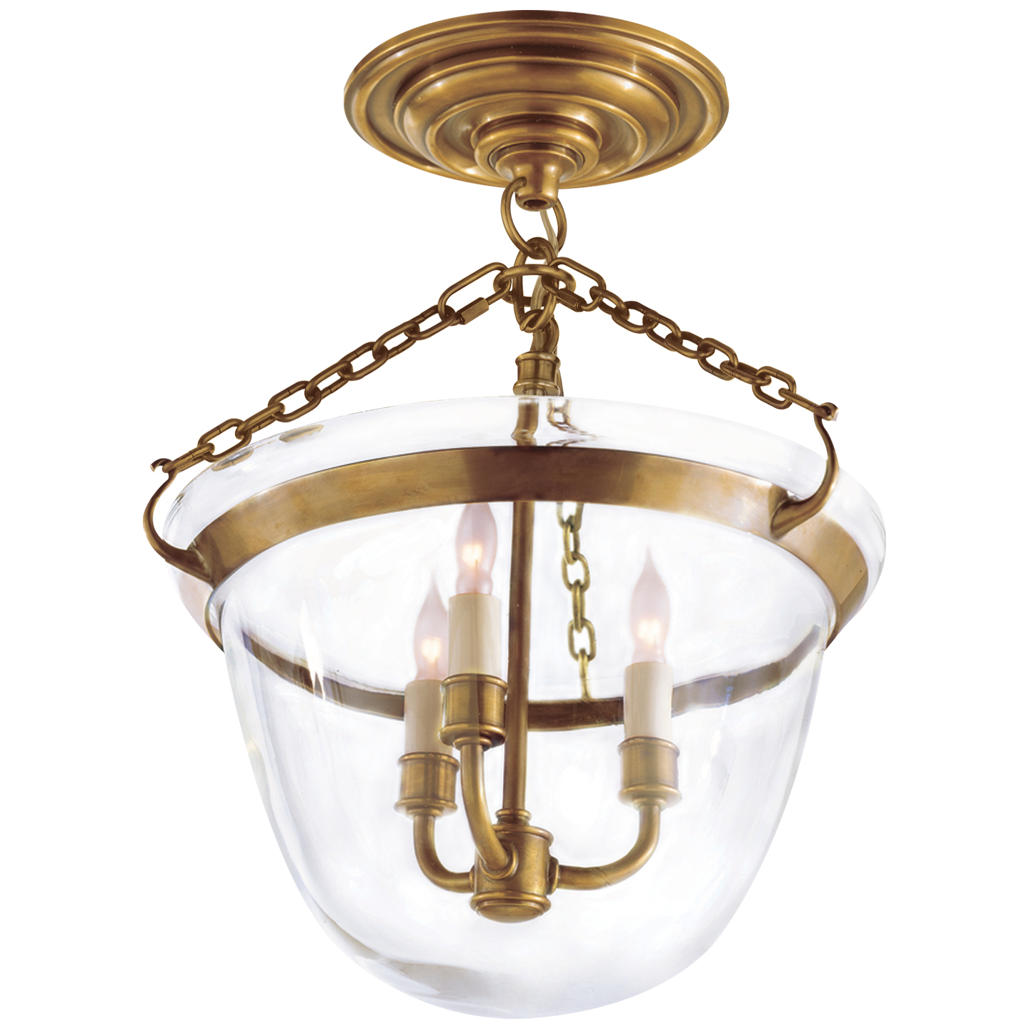 Потолочный светильник 3D Country Semi‑Flush Bell Jar Visual Comfort